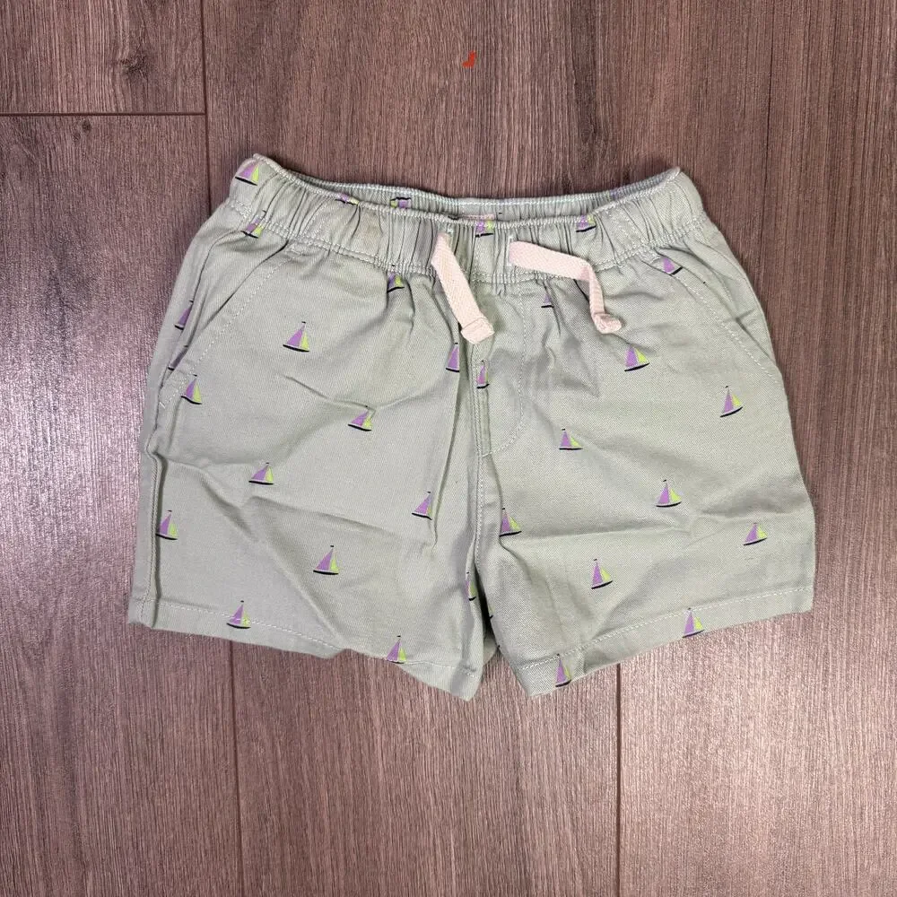 Crewcuts J.Crew Chino Dock Short Baby Boys 18-24M Light Mint Sailboat Drawstring